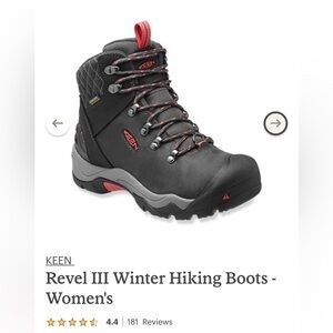 KEEN Revel III Winter Hiking Boots, womens size 10